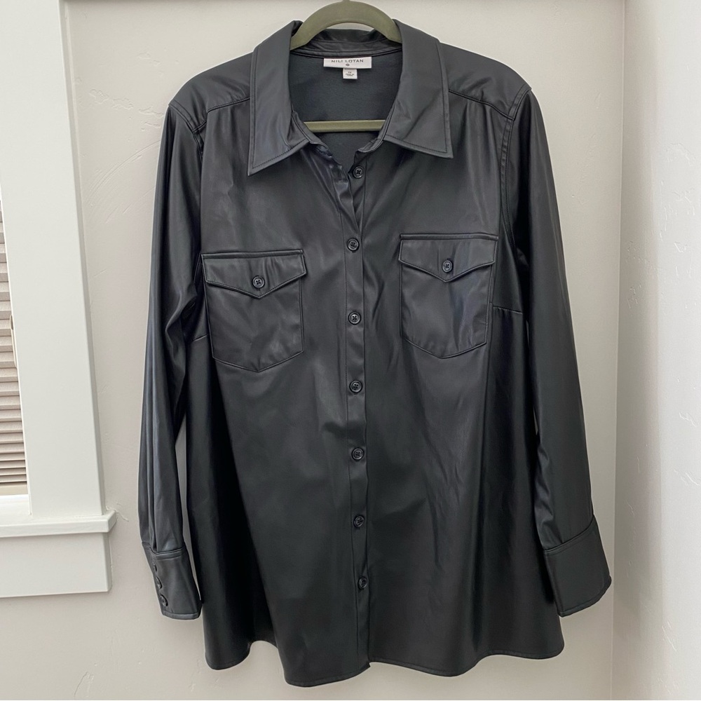 Nili Lotan for Target Vegan Leather Shirt Jacket 1X